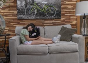 Black Cat Throw Cushion Pillow with Black Fleece Blanket